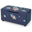 Kids Wooden Upholstered Toy Storage Box with Removable Lid-Navy by LJGDeals