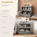 Toy Storage Organizer 4-Cubby Kids Bookcase for Toys and Books