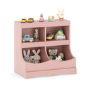 Toy Storage Organizer 4-Cubby Kids Bookcase for Toys and Books by LJGDeals