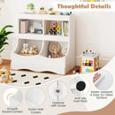 Toy Storage Organizer 4-Cubby Kids Bookcase for Toys and Books by LJGDeals