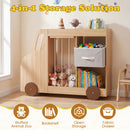Kids Toy Storage Organizer with Wheels and Stuffed Animal Bin