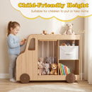 Kids Toy Storage Organizer with Wheels and Stuffed Animal Bin