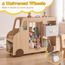 Kids Toy Storage Organizer with Wheels and Stuffed Animal Bin