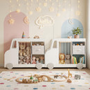 Kids Toy Storage Organizer with Wheels and Stuffed Animal Bin