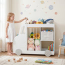Kids Toy Storage Organizer with Wheels and Stuffed Animal Bin