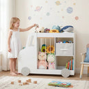 Kids Toy Storage Organizer with Wheels and Stuffed Animal Bin by LJGDeals