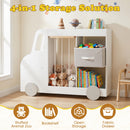Kids Toy Storage Organizer with Wheels and Stuffed Animal Bin