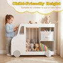 Kids Toy Storage Organizer with Wheels and Stuffed Animal Bin by DirectDeals
