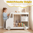 Kids Toy Storage Organizer with Wheels and Stuffed Animal Bin