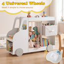 Kids Toy Storage Organizer with Wheels and Stuffed Animal Bin