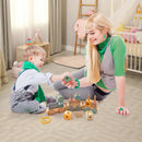 Wooden Toy Train Set with Stacking Wooden Blocks and Cute Animal Patterns by LJGDeals