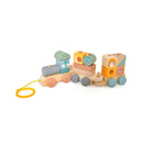 Wooden Toy Train Set with Stacking Wooden Blocks and Cute Animal Patterns by LJGDeals