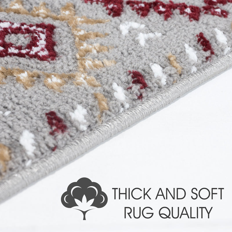 Stair Treads Rug 9"x28" Traditional Collection | Red & White