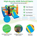 Train Themed Kids Bouncer with Slide and Basketball Hoop with 950W Air Blower by LJGDeals