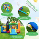 Train Themed Kids Bouncer with Slide and Basketball Hoop with 950W Air Blower