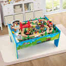 80-Piece Wooden Train Set and Table by LJGDeals