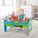 80-Piece Wooden Train Set and Table by LJGDeals