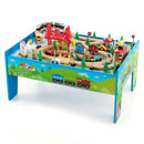 80-Piece Wooden Train Set and Table by LJGDeals