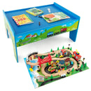 80-Piece Wooden Train Set and Table by LJGDeals