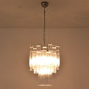 Transparent Murano Glass Tube Chandelier