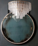 Transparent Ridged Glass Rectangle Chandelier