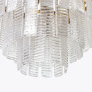 Transparent Ridged Glass Rectangle Chandelier