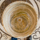 Travertine Onyx Round Beige Vessel Sink For Bathroom With Honed Finish