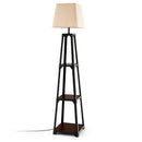 Trapezoidal Designed Floor Lamp with 3 Tiered Storage Shelf-Brown by LJGDeals