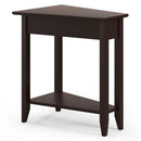 2-Tier Wedge Narrow End Table with Storage Shelf and Solid Wood Legs by LJGDeals