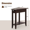 2-Tier Wedge Narrow End Table with Storage Shelf and Solid Wood Legs by LJGDeals