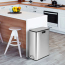 12 Gal Stainless Steel Trash Can with Soft-Closing Wing Lids-Silver by LJGDeals
