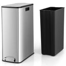 12 Gal Stainless Steel Trash Can with Soft-Closing Wing Lids-Silver by LJGDeals