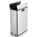 12 Gal Stainless Steel Trash Can with Soft-Closing Wing Lids-Silver by LJGDeals