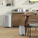 10.5 Gal and 1.6 Gal Step Trash Can Combo Set with Detachable Inner Buckets-Silver by LJGDeals
