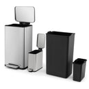 10.5 Gal and 1.6 Gal Step Trash Can Combo Set with Detachable Inner Buckets-Silver by DirectDeals