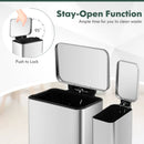 10.5 Gal and 1.6 Gal Step Trash Can Combo Set with Detachable Inner Buckets-Silver by LJGDeals