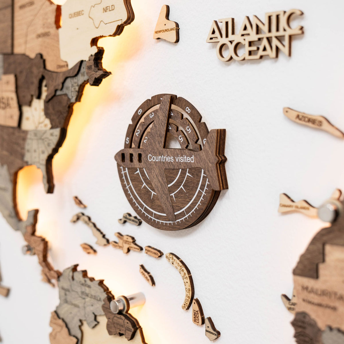 Travel Tracker 3D Wooden World Map, photo 6 of 29