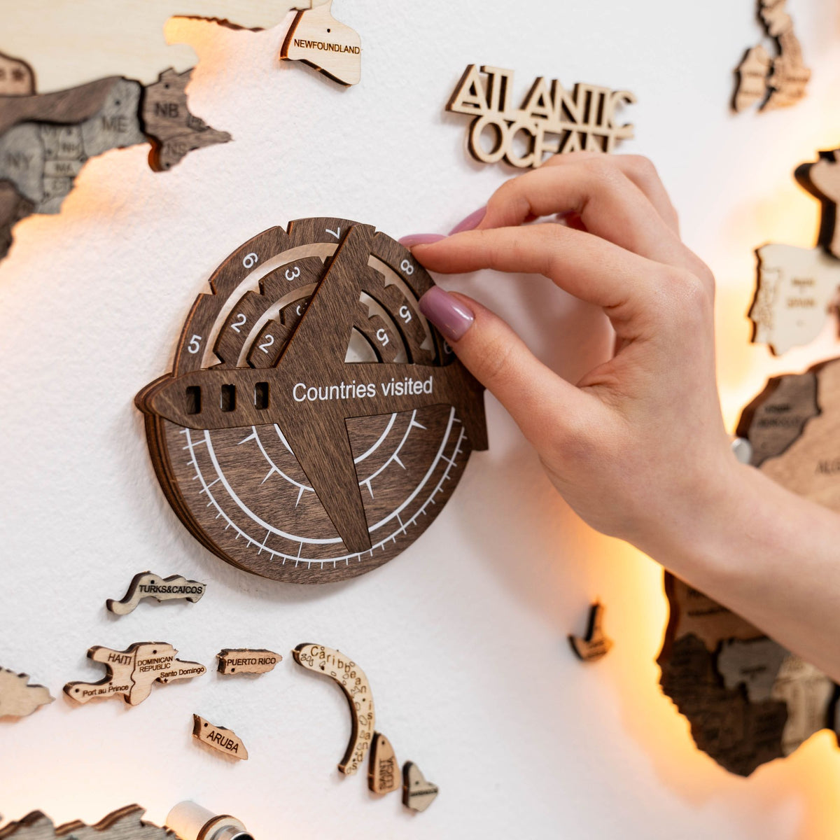 Travel Tracker 3D Wooden World Map, photo 2 of 29