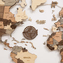 Travel Tracker 3D Wooden World Map – Dark Walnut 