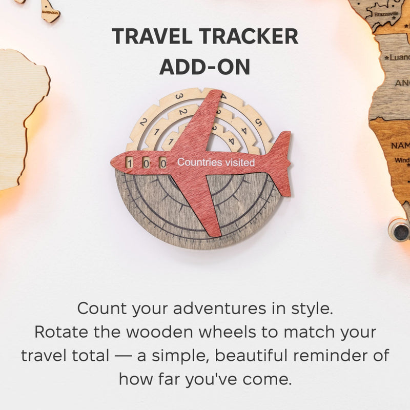 Travel Tracker 3D Wooden World Map – Fusion, photo 2 of 2