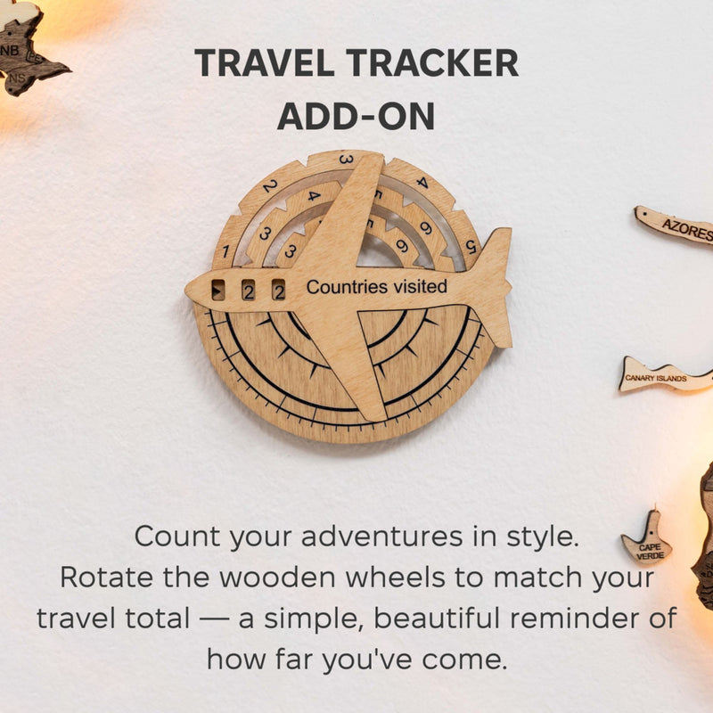 Travel Tracker 3D Wooden World Map – Gold, photo 3 of 7