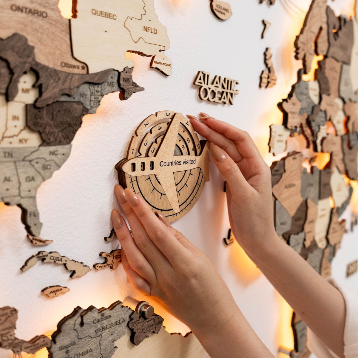 Travel Tracker 3D Wooden World Map, photo 3 of 29