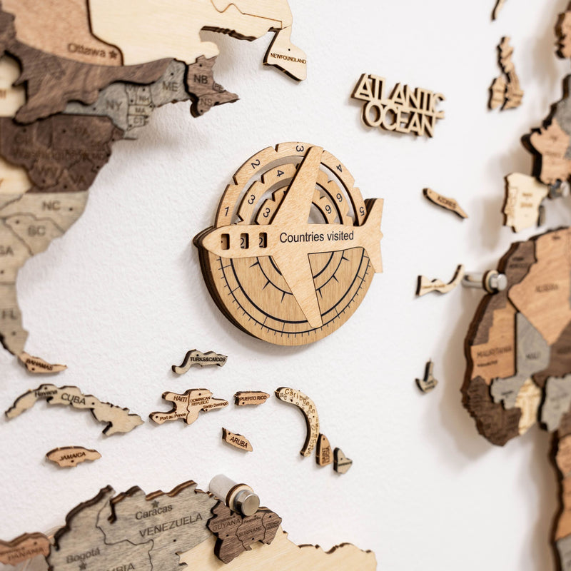 Travel Tracker 3D Wooden World Map – Gold, photo 7 of 7
