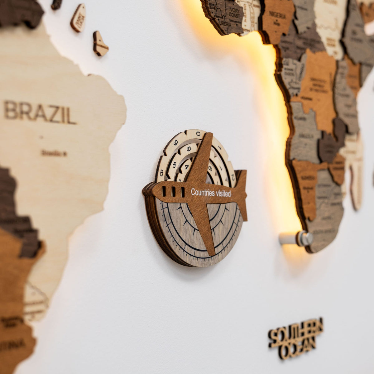 Travel Tracker 3D Wooden World Map, photo 7 of 29