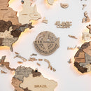 Travel Tracker 3D Wooden World Map – Terra