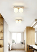Travertine Bianca Globe Ceiling Lamp