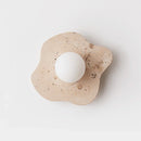 Travertine Blob Glass Wall Lamp