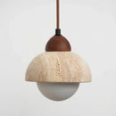 Travertine Glass Semicircle Pendant Light