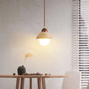 Travertine Glass Semicircle Pendant Light