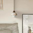 Travertine Glass Semicircle Pendant Light